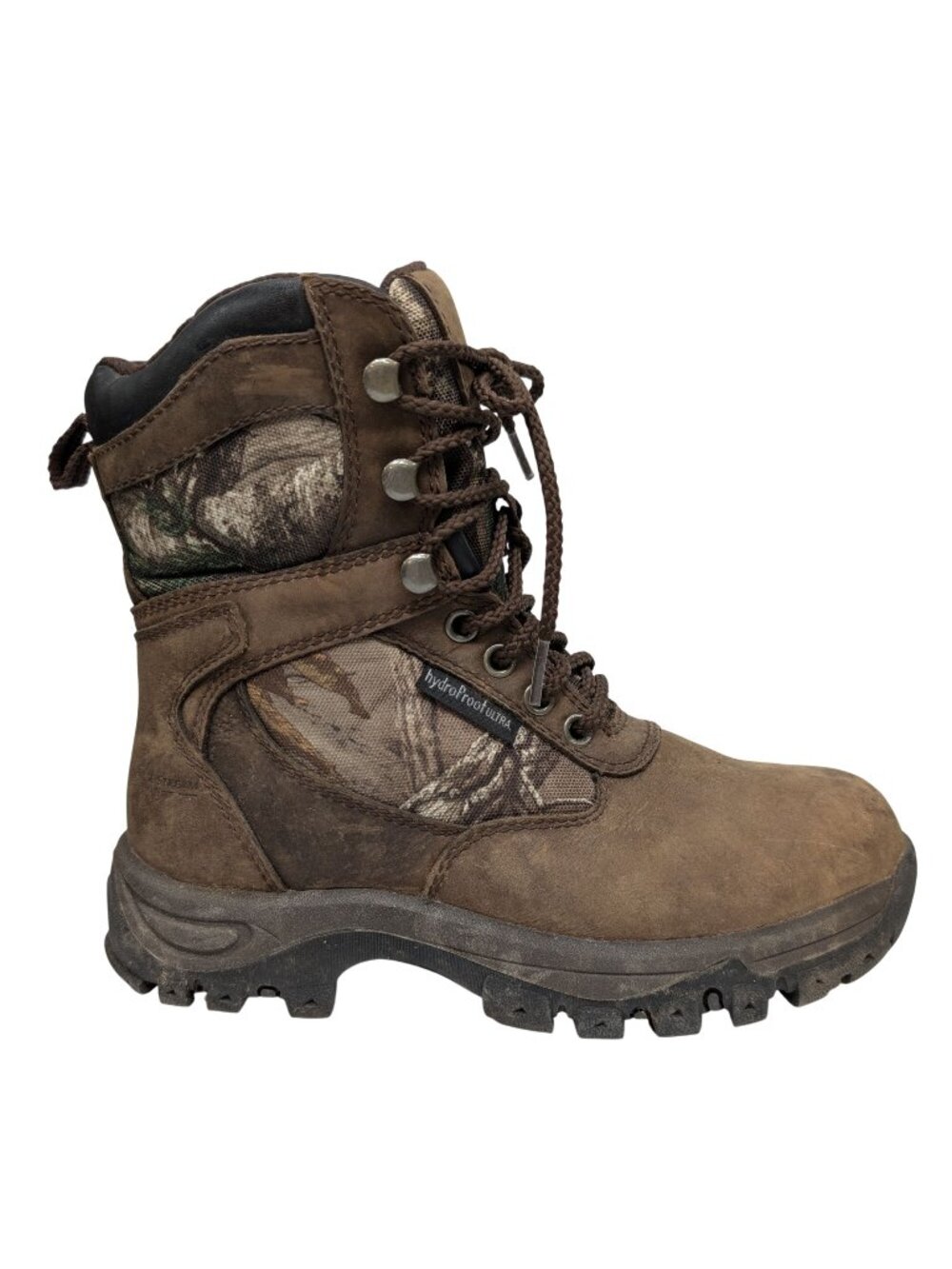 Field & Stream Camo Hunting Boots Boys Leather HydroProof Ultra Thinsulate Sz 3